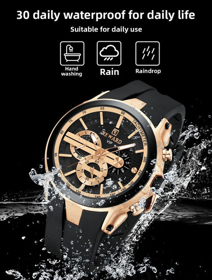 Men’s Luminous Quartz Chronograph Stainless Steel Watch