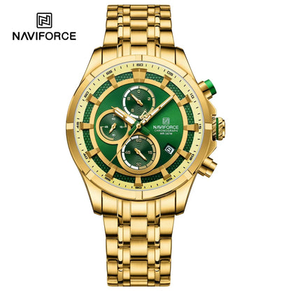 NAVIFORCE Men's Watch Luxury Business Luminous Waterproof Stainless Steel Strap Chronograph Quartz Wristwatch Relogio Masculino