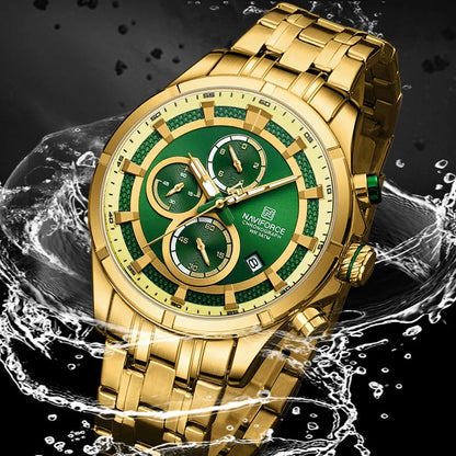 NAVIFORCE Men's Watch Luxury Business Luminous Waterproof Stainless Steel Strap Chronograph Quartz Wristwatch Relogio Masculino