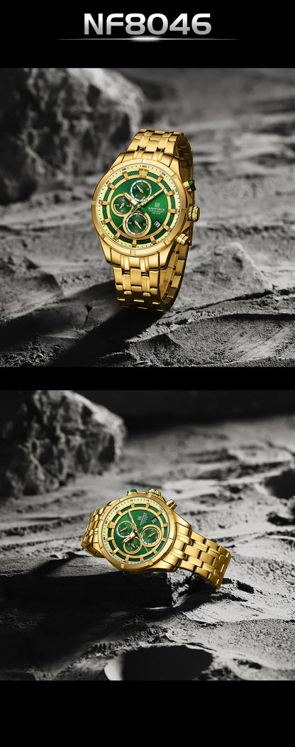 NAVIFORCE Men's Watch Luxury Business Luminous Waterproof Stainless Steel Strap Chronograph Quartz Wristwatch Relogio Masculino