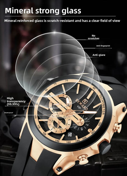 Men’s Luminous Quartz Chronograph Stainless Steel Watch