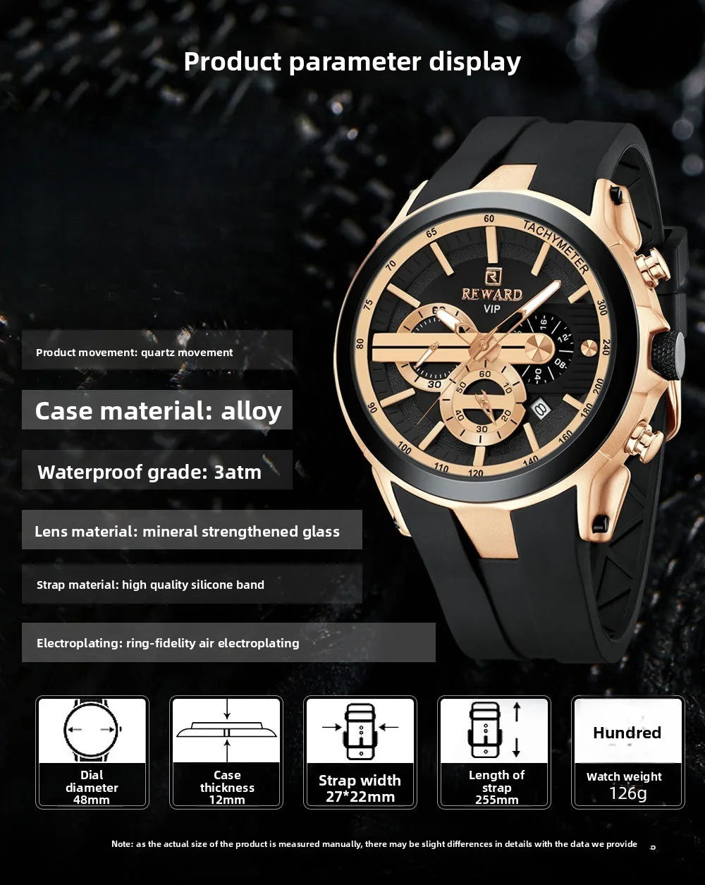 Men’s Luminous Quartz Chronograph Stainless Steel Watch