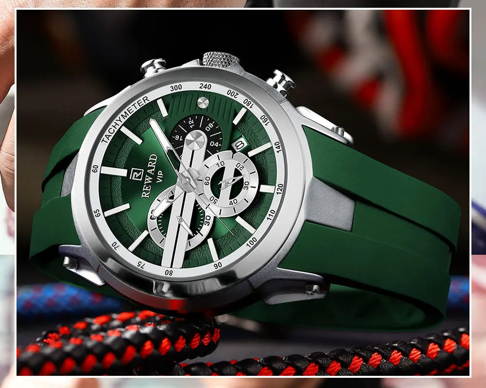 Men’s Luminous Quartz Chronograph Stainless Steel Watch