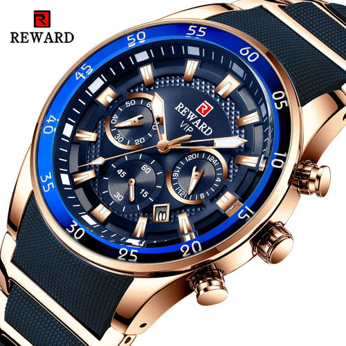 REWARD Men’s Luxury Quartz Chronograph Steel Watch