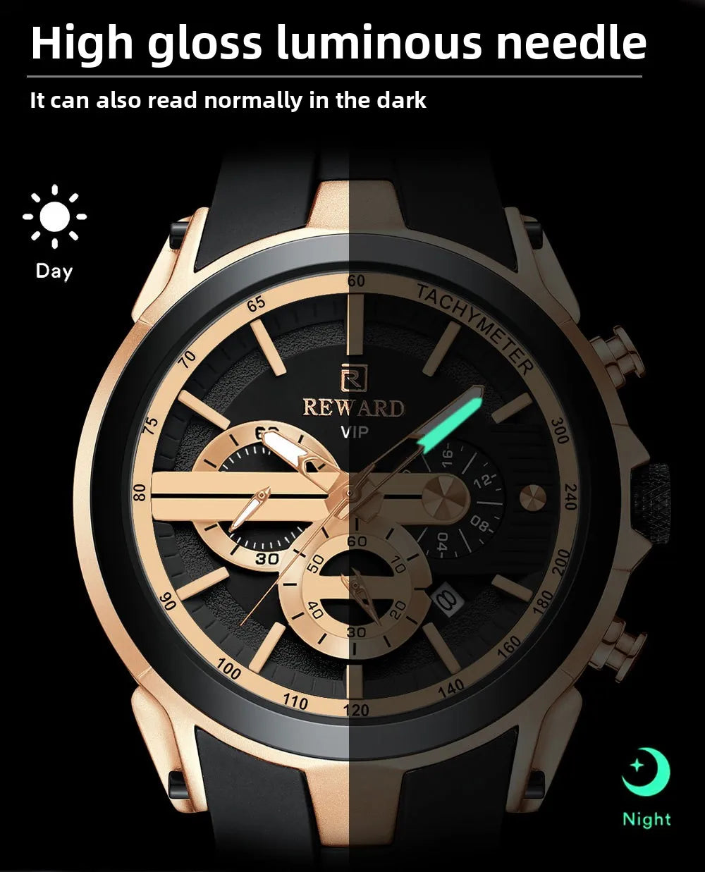 Men’s Luminous Quartz Chronograph Stainless Steel Watch