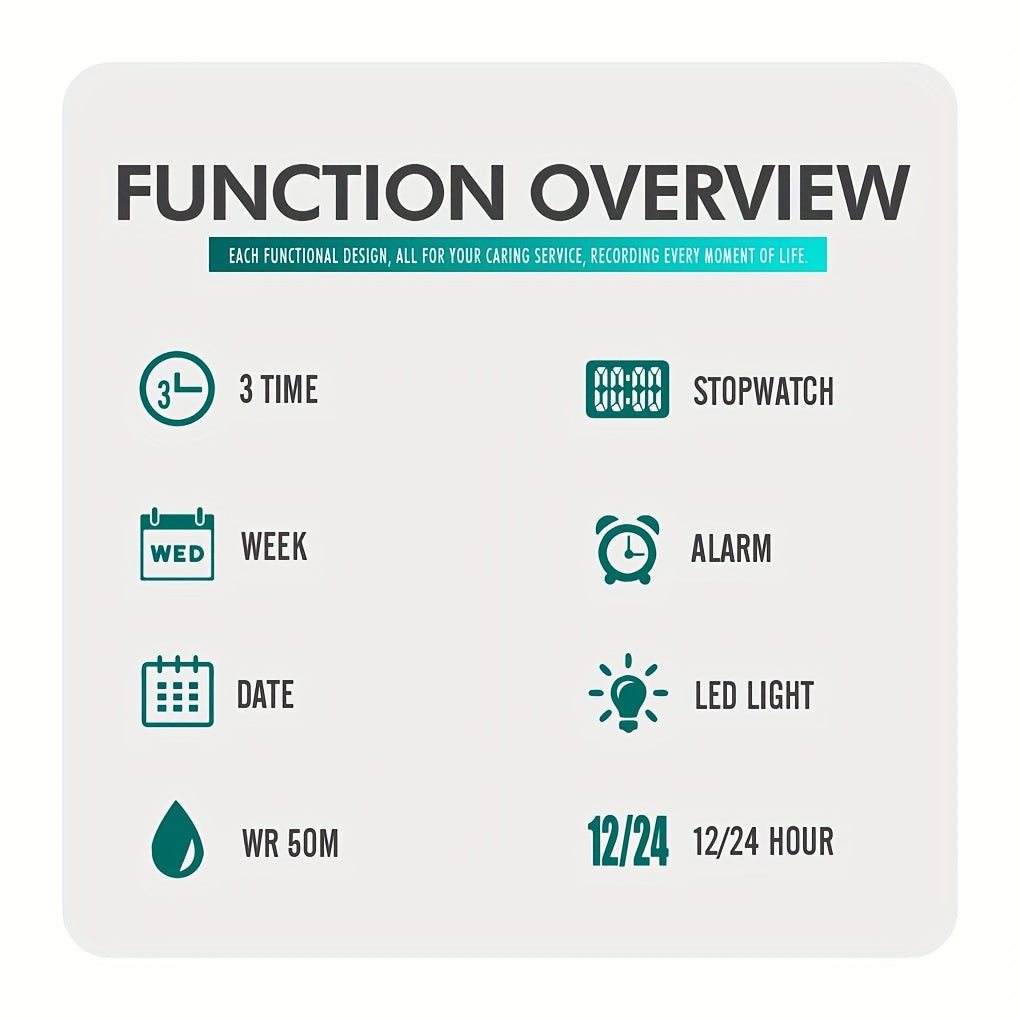 Skmei Large Dial Digital Fashion Multifunctional Electronic Watch for men&women, Suitable for Women&women