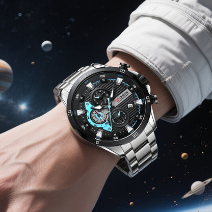 CURREN Men’s Multifunction Chronograph Stainless Steel Watch