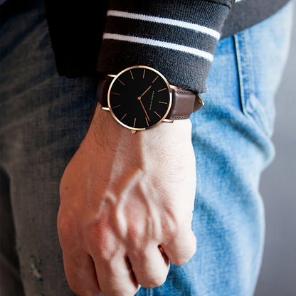 Hannah Brand Men'S Watch Features a Slim 6.9Mm Design with a Minimalist Dial, Perfect for Stylish Business Occasions.