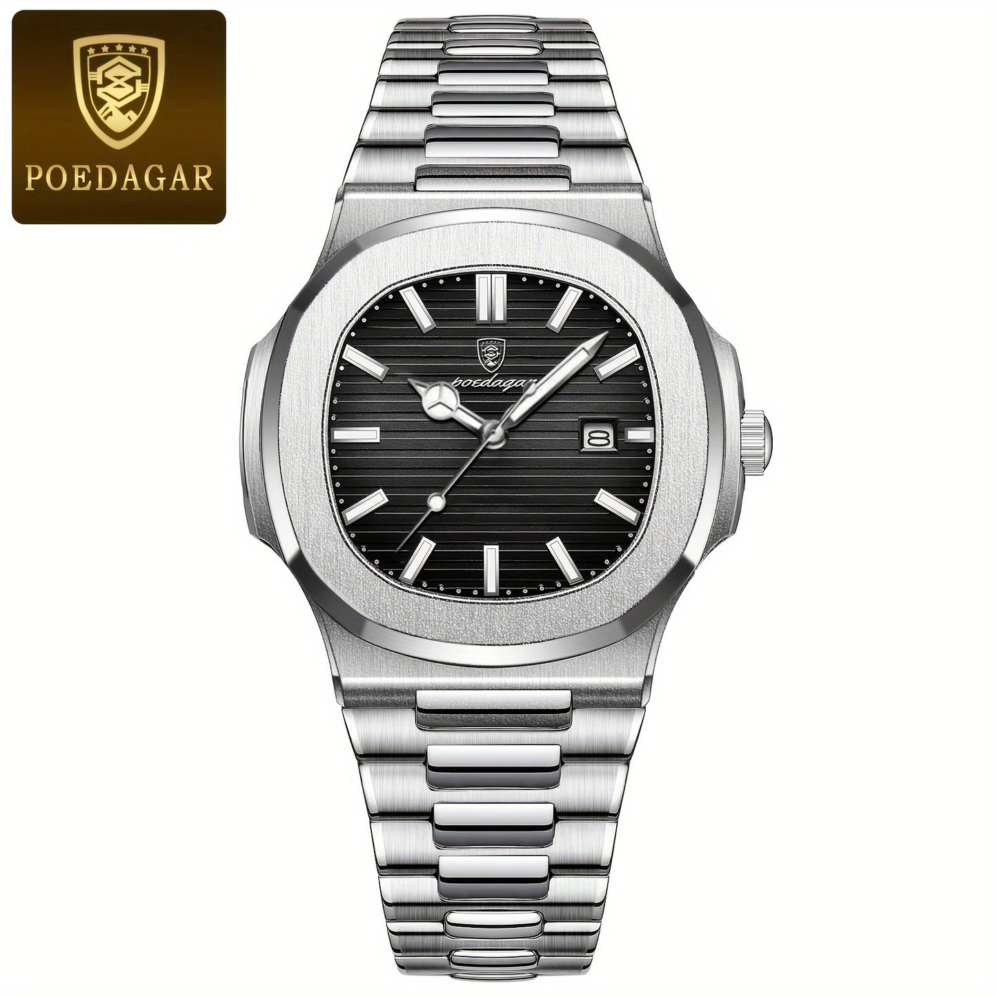 POEDAGAR High Quality Ultra-thin Calendar Quartz Business Men's Casual Watch