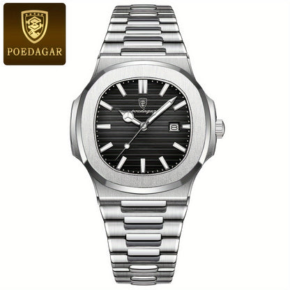 POEDAGAR High Quality Ultra-thin Calendar Quartz Business Men's Casual Watch