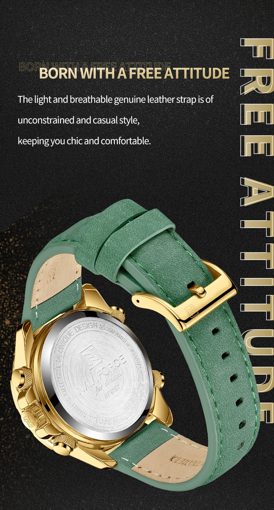 NAVIFORCE Men’s Dual Display Chronograph Quartz Watch