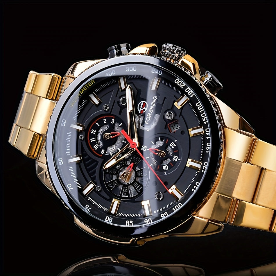 1pc Men's Automatic Mechanical Watch with Calendar, Gift Idea for Him