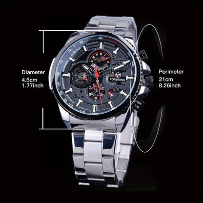 1pc Men's Automatic Mechanical Watch with Calendar, Gift Idea for Him