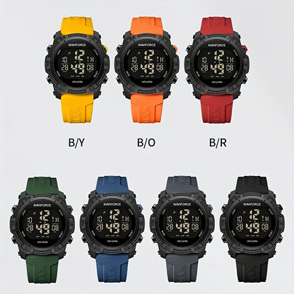 NAVIFORCE Men'S Sport Chronograph Watch - Black Dial with Date Display, Alarm, Stopwatch & GPS, Lightweight Design for Fitness & Outdoor Activities, Date Display Watch, Sleek Watch, Durable Watch