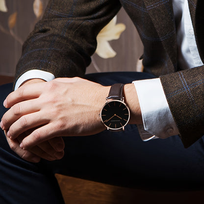 Hannah Brand Men'S Watch Features a Slim 6.9Mm Design with a Minimalist Dial, Perfect for Stylish Business Occasions.