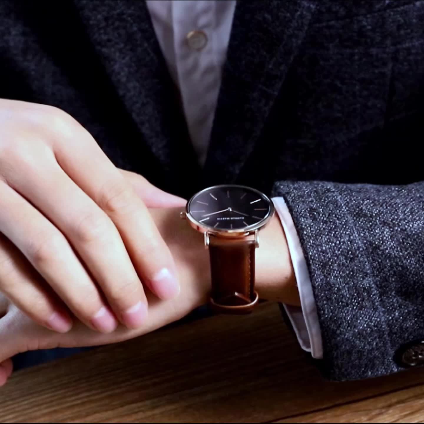 Hannah Brand Men'S Watch Features a Slim 6.9Mm Design with a Minimalist Dial, Perfect for Stylish Business Occasions.