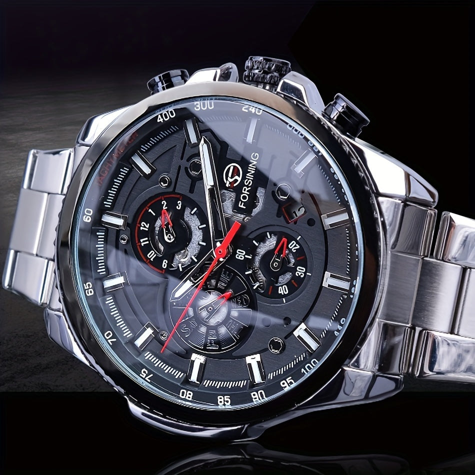 1pc Men's Automatic Mechanical Watch with Calendar, Gift Idea for Him