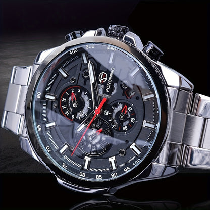 1pc Men's Automatic Mechanical Watch with Calendar, Gift Idea for Him