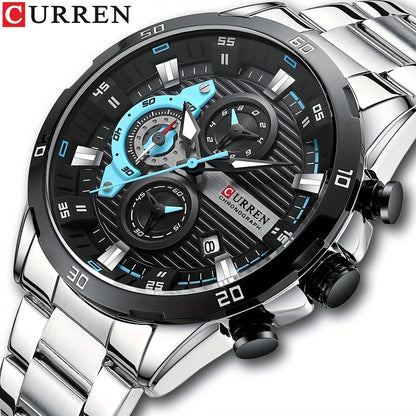 CURREN Men’s Multifunction Chronograph Stainless Steel Watch