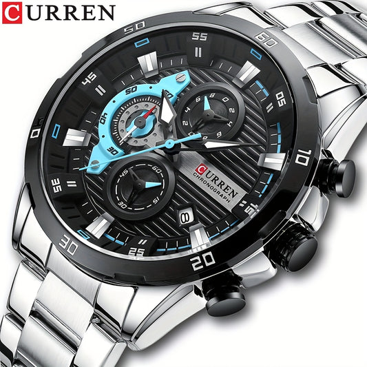 CURREN Men’s Multifunction Chronograph Stainless Steel Watch