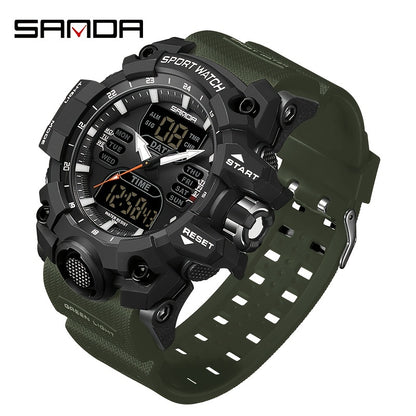SANDA Sport Watch - Multi-Functional 24-Hour Digital Display, 50m Waterproof, Durable Synthetic Resin Case & Rubber Strap, Ideal for Outdoor Activities, Sports Watch, Active Lifestyle Accessory, Modern Watch Design, Highquali